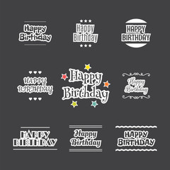 Obraz na płótnie Canvas Happy Birthday set. Label design collection. Birthday card