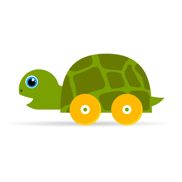 baby toys green turtle illustration