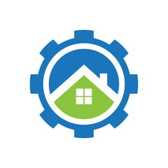 Home Industry - Circle Gear Construction Logo Icon