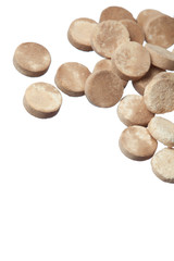 expired pills isolated on white background