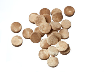 expired pills isolated on white background