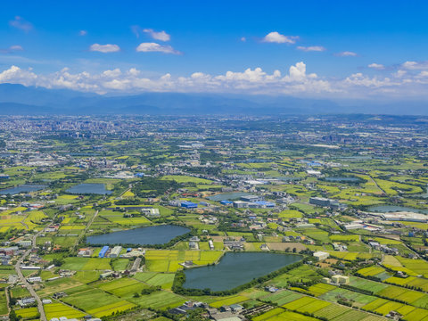 Aerial View Of Taiwan From A Airplane