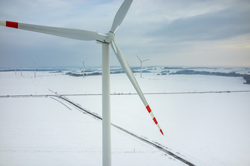 Windmill on the field in winter
