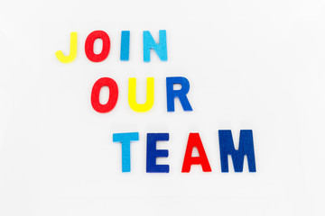 Join Our Team word on white background