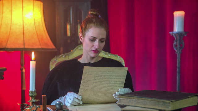 Reading a letter out laud 