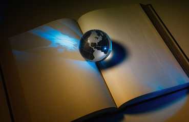 globe and open book