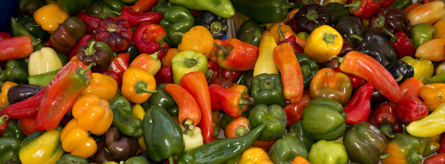 peppers at a farmers market
