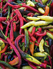 peppers at a farmers market