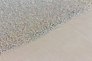 Wave of the sea on the sand beach