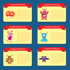 Cute Monster Invitation Birthday Card