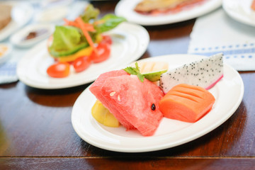 breakfast at the luxury hotel