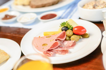 breakfast at the luxury hotel