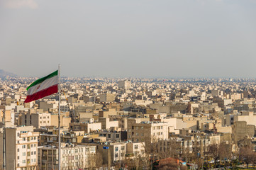 Tehran skyline of the city