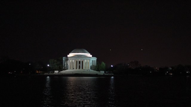 Night Time Footage of Jefferson Memorial