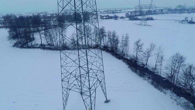 Huge lightning conductor in the winter time