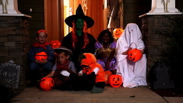 People in Halloween costumes