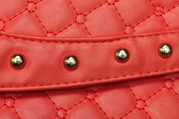 red women's bag  leather texture