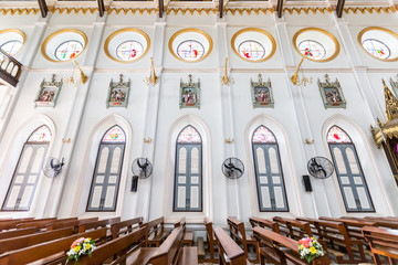 Wall and window inside Christ church in Thailand