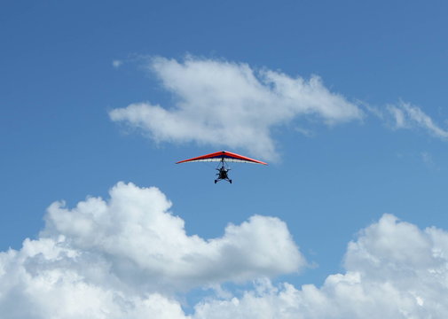 Moto hang-glider in the sky