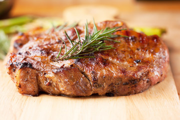 grilled pork chop with rosemary