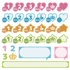 見出し　アイコン　ハート　星