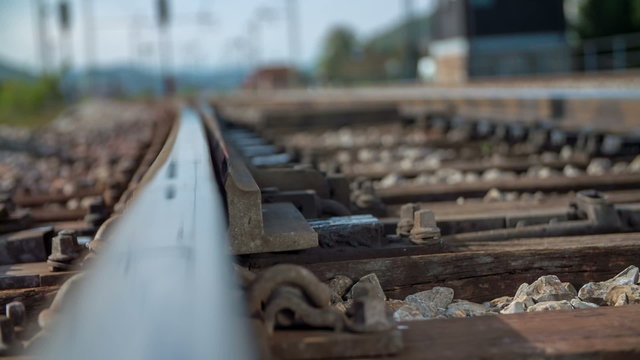 Adjusting the rails for train to come to the station 