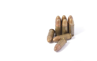 Bullets on white background