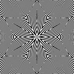 Black and White Geometric Pattern. Abstract Striped Background.