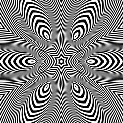 Abstract Striped Background. Black and White Vector Illustration