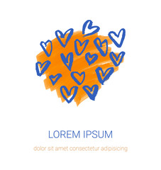 Vector grunge heart, Valentine day, illustration vintage design element