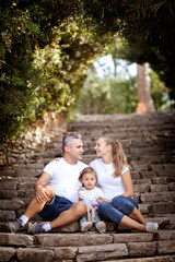 Fototapeta premium family walk and talk