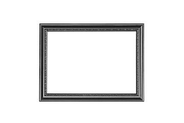 Old wooden frame isolated on white background