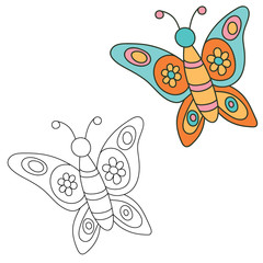 Hand drawn butterfly. Vector illustration