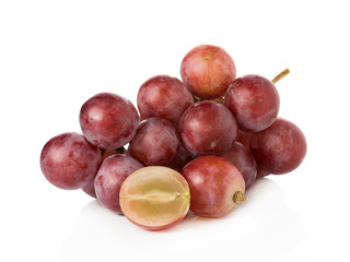 Fototapeta na wymiar Ripe red grape on white background