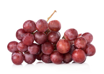 Ripe red grape on white background