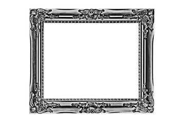 Old wooden frame isolated on white background