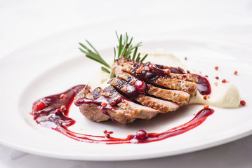 duck breast with sauce