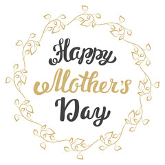 Naklejka na ściany i meble Happy Mother's Day. Hand lettering greeting card.