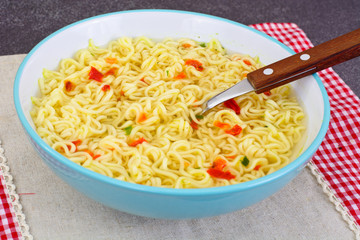 Tasty Chicken Soup with Chinese Noodles