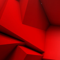 Obraz premium Abstract background with overlapping red cubes