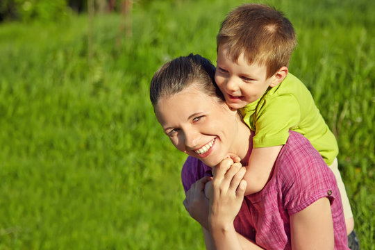 Portrait Of Mother And Son