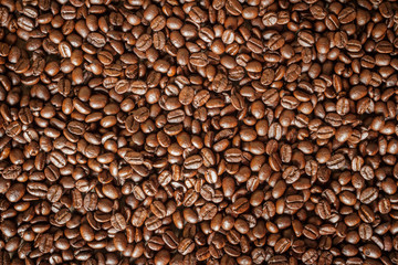Coffee beans background at vintage style
