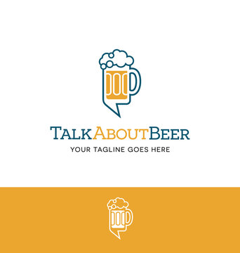 Combination Beer Mug And Talk Bubble Logo For Business, Group, Blog Or Website