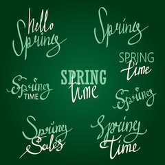 Spring Typographic Design Set
