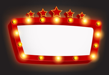 Retro light frame with star