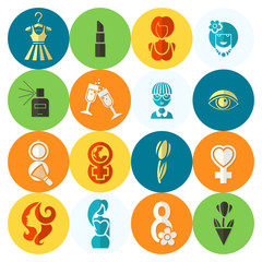 Womans Day Icon Set