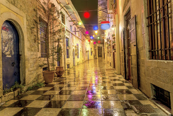 colors, night, rain - Ioannina city, Greece