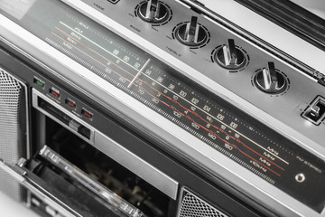 1980s Silver radio boom box © ValentinValkov