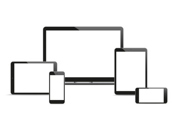 Vector Set Mobile Black Notebook Tablets Smartphones