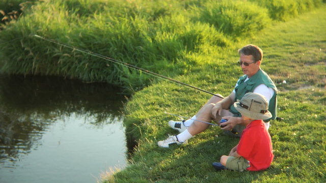 Father and son on fishing trip